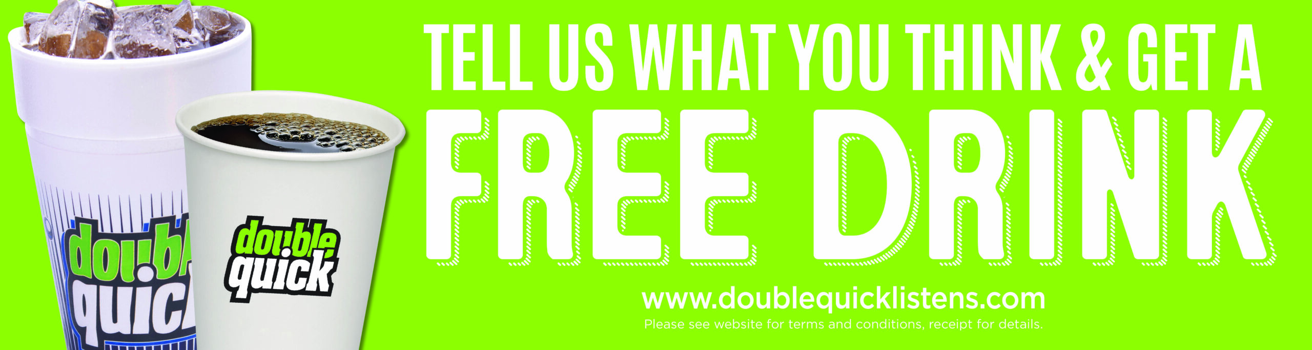 TELL US WHAT YOU THINK AND GET A FREE DRINK